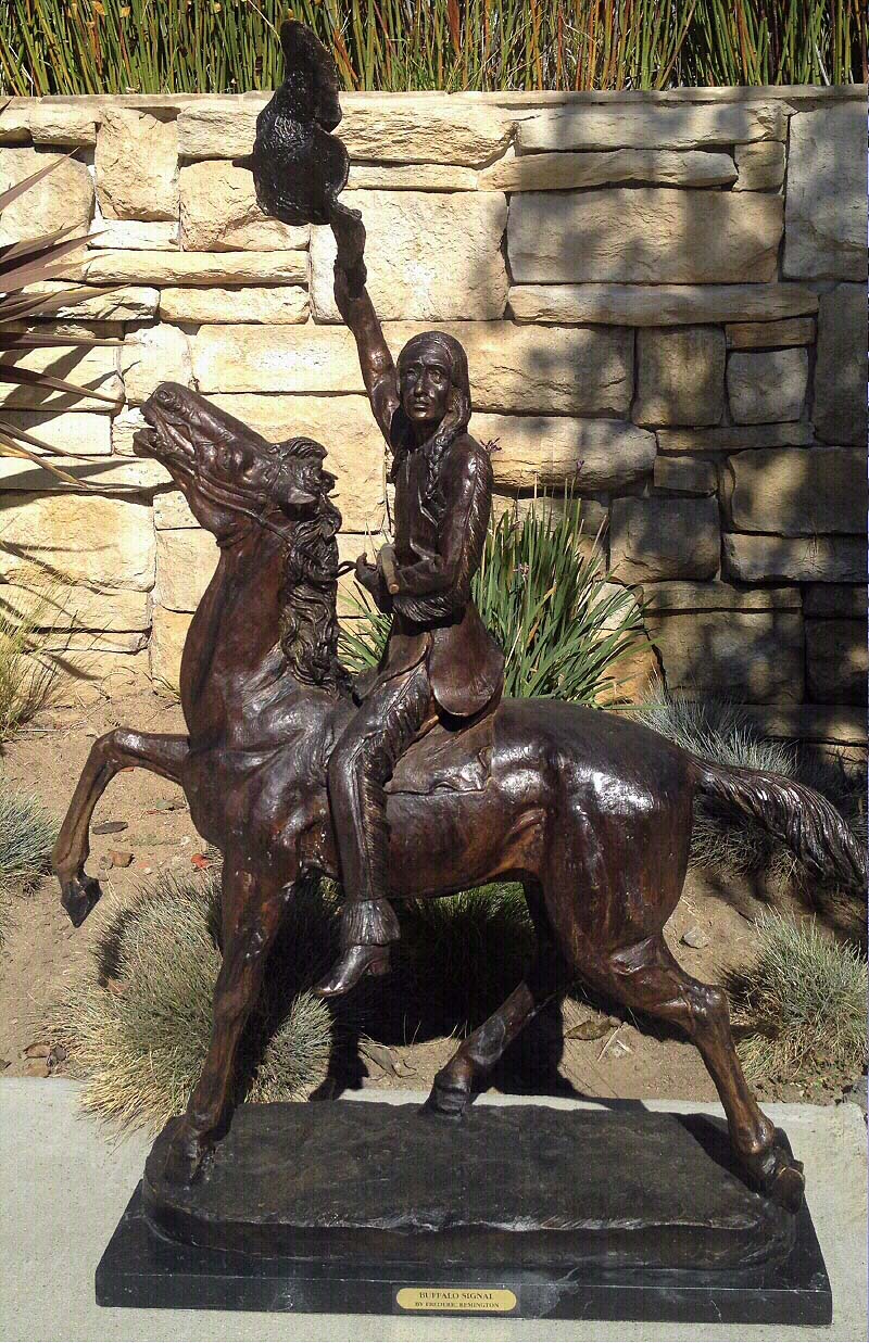 Frederic Remington_BUFFALO SIGNAL Bronze Collectible Sculpture_ 34